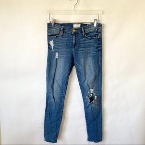 Frame Denim Destroyed Skinny Jeans Sz 27